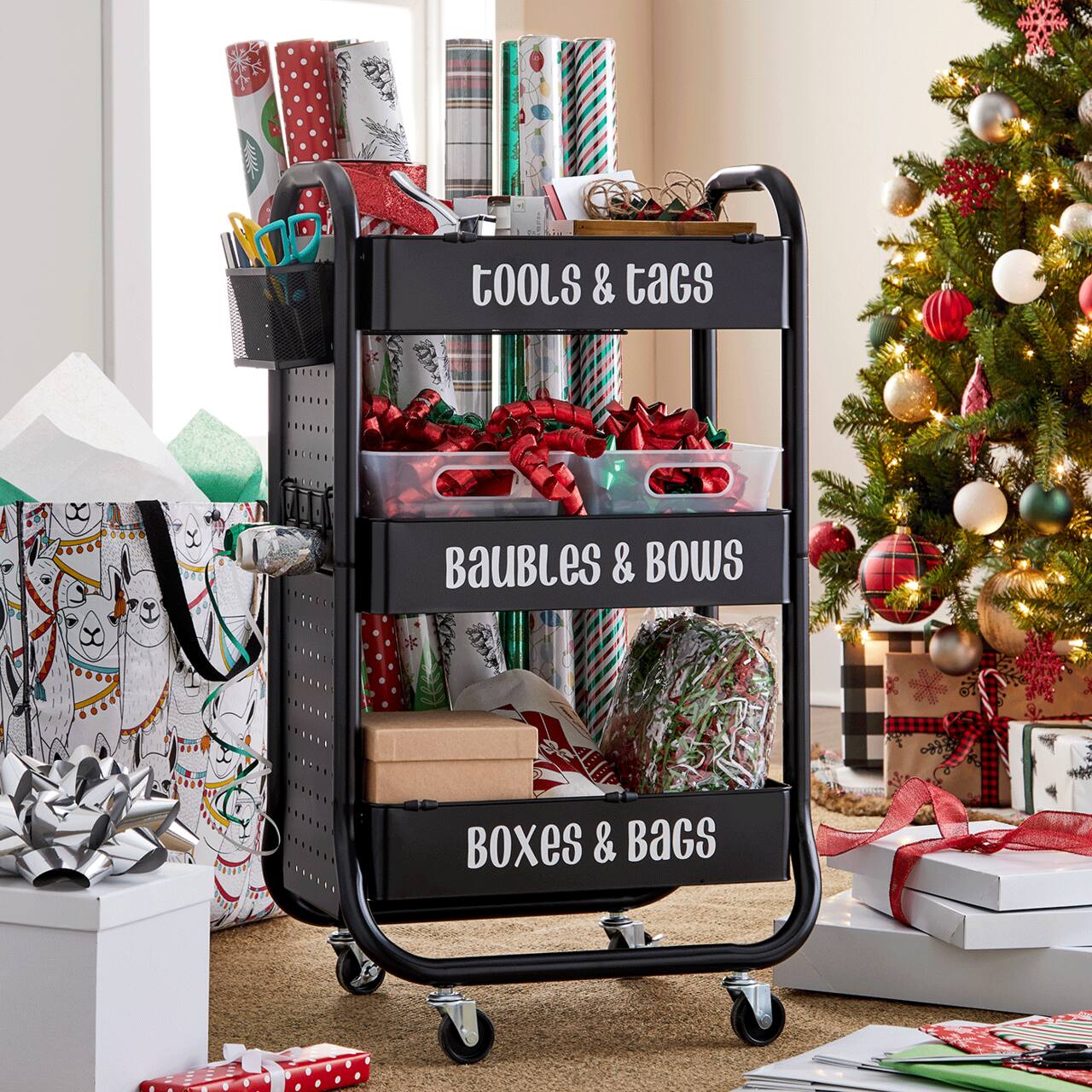Holiday Gift Wrapping Cart